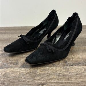 🖤 PREVATA Made in Italy Black Suede Heels | Size 7.5 B
